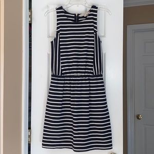 LOFT Navy and White Striped Dress
